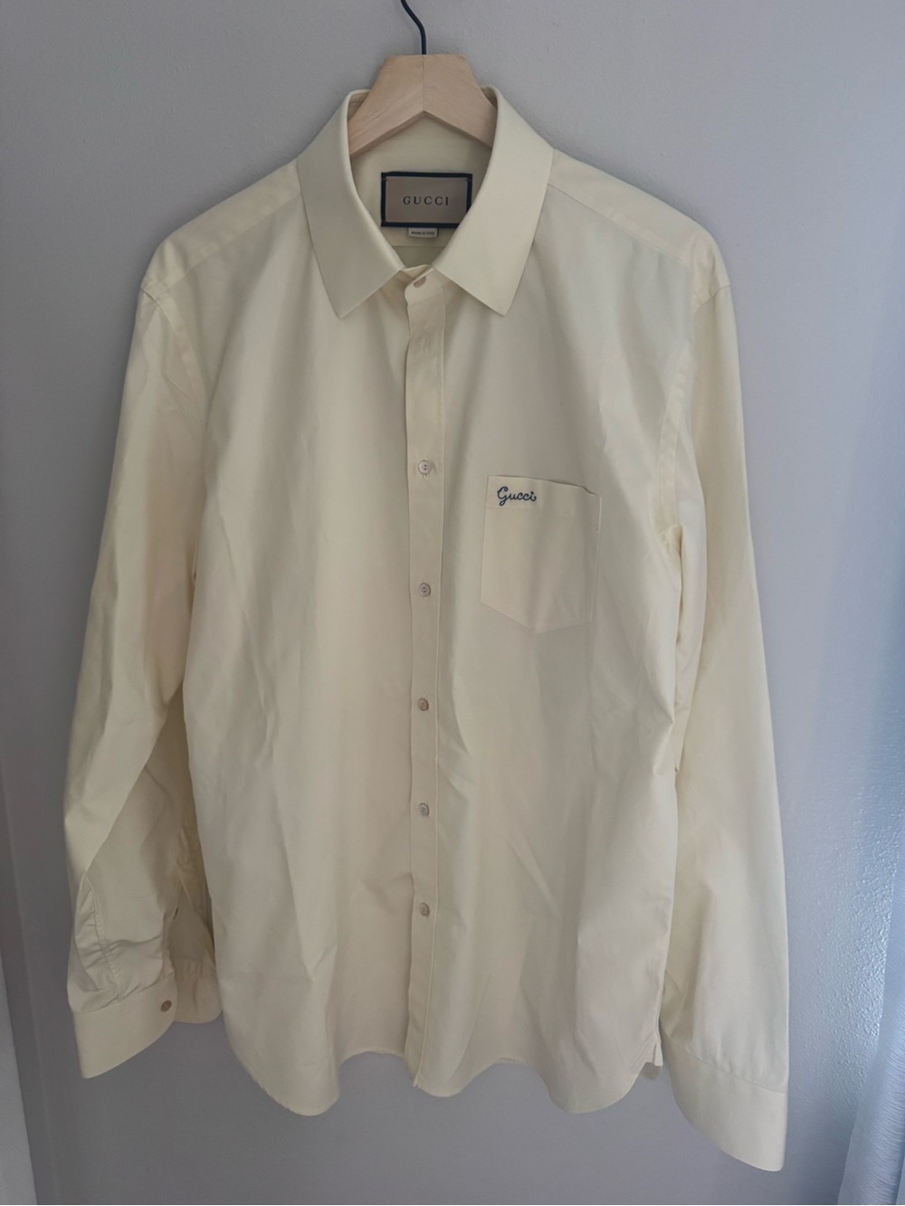 Gucci Men’s Yellow Button-Down Dress Shirt